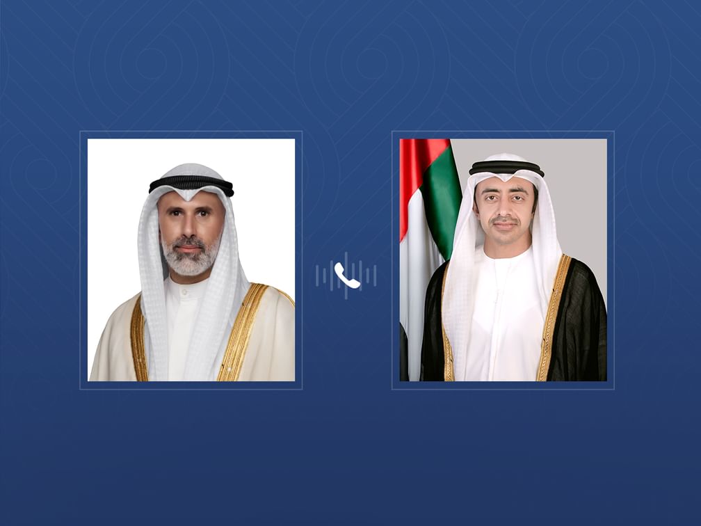 خلال اتصال هاتفي مع عبدالله بن زايد .. وزير خارجية الكويت يدين المخطط الإرهابي الذي استهدف المساس بأمن الإمارات واستقرارها