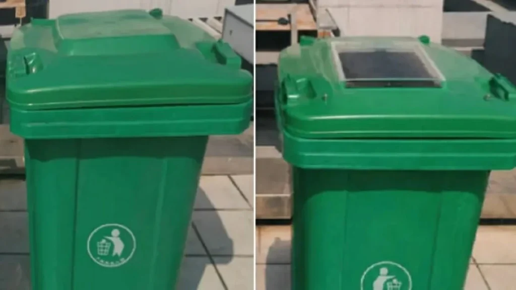 غطاء للقمامة يزيل الروائح بالطاقة الشمسية